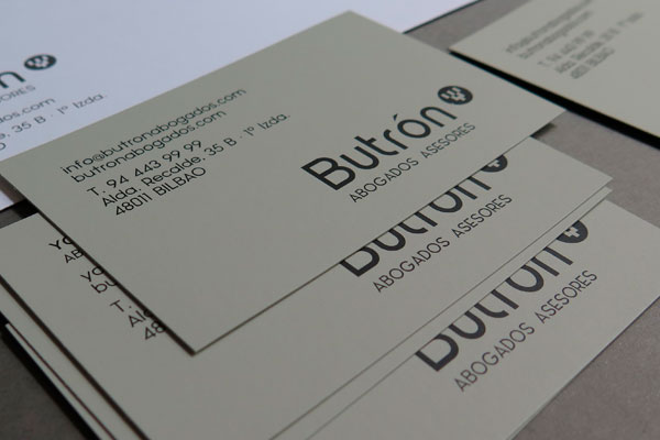 Creation of the brand for the firm of lawyers and advisors, Butron, in Bilbao.